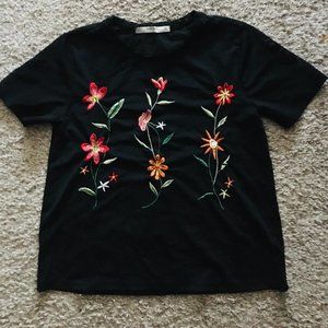 Embroidered Mesh Blouse